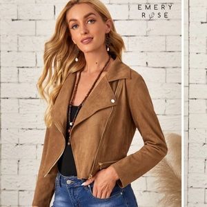 Suede moto jacket